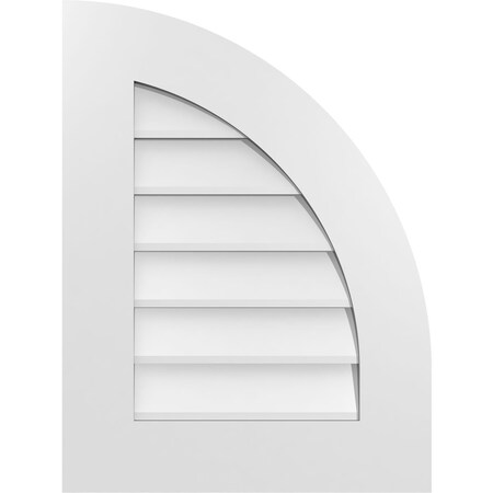 Ekena Millwork Quarter Round Top Right Surface Mount PVC Gable Vent w/ 3-1/2"W x 1"P Standard Frame, 18"W x 24"H GVPQR18X2401SN